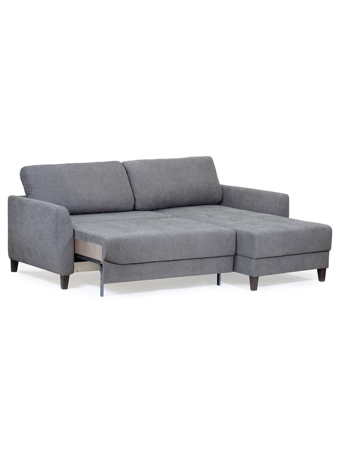 Диван угловой «Скандинавия», правый, НПБ, тик – так, цвет серый luma 14