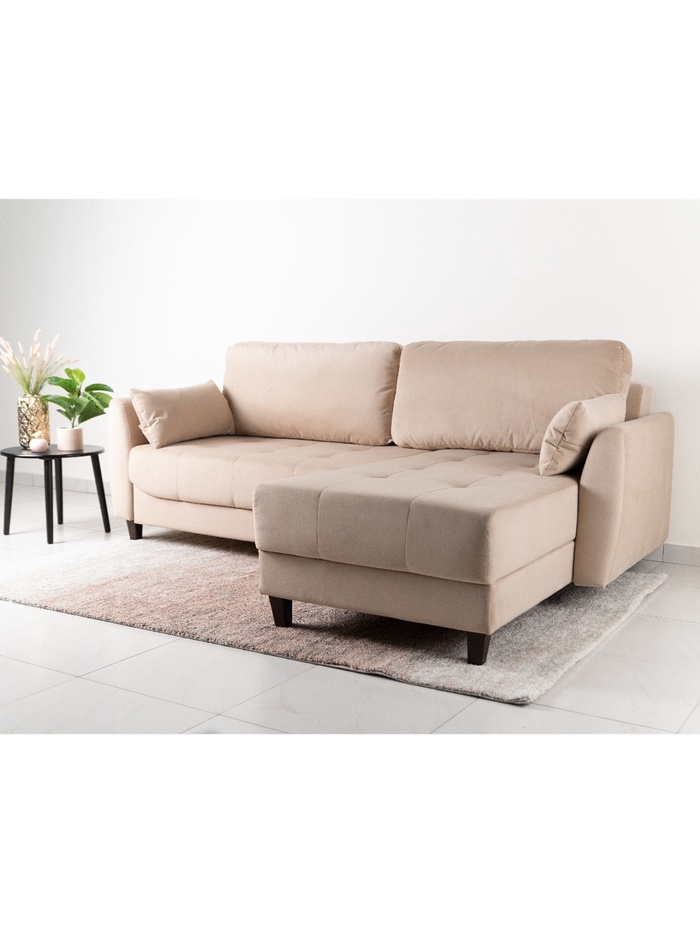 Диван угловой «Скандинавия», правый, НПБ, тик – так, цвет бежевый newtone beige